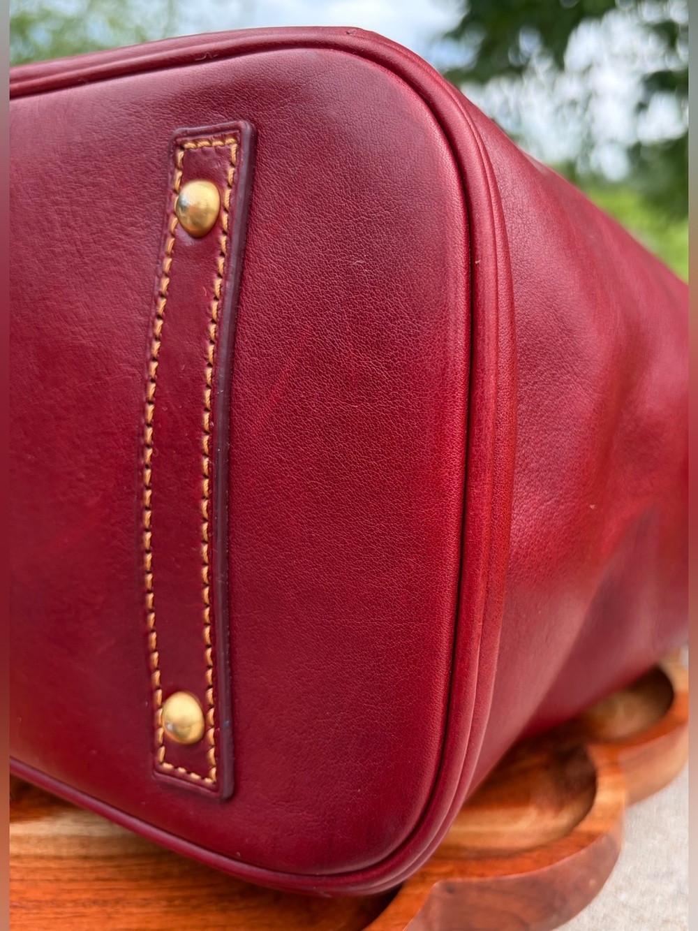 Dooney & Bourke Kristen Red Florentine Leather Tote Like New - Picture 13 of 17